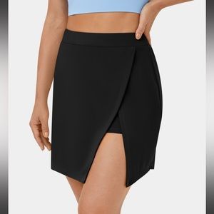 HALARA Cloudful Air Side Slit 2-in-1 Tennis Prep Skirt Purity Skort Black Sz 1X